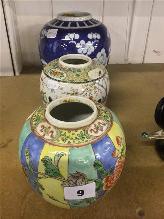 3 Chinese porcelain jars